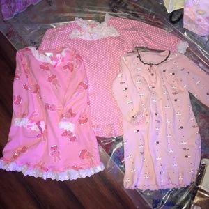 3 Plush cotton Girl's Night gowns